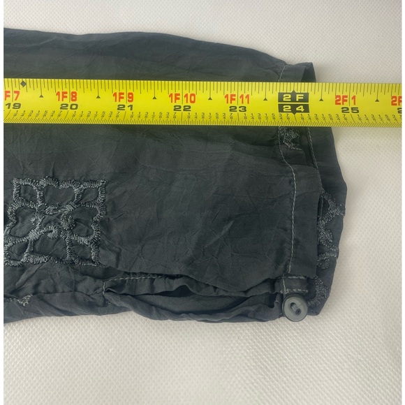 Johnny Was Bohemian Cupra Rayon Gray embroidered Long Sleeve dress Size S - Picture 11 of 12